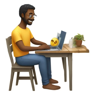 man working from all over the world sticker