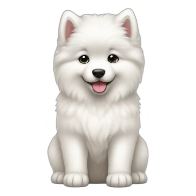 samoyed sit puppy full body sticker