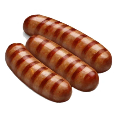 Grilled minced meat in the shape of a sausage 10 of them. has grilled stripes and is ona plate. sticker