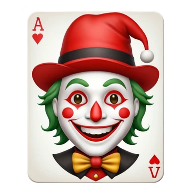 poker card with a jolly joker sticker