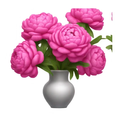 Realistic Bright pink pions in vase sticker