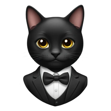 Black cat in a black suit with a bow tie  sticker