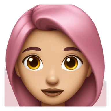 Pink heart and she have dark brown hair cute eyes amazing lips sticker