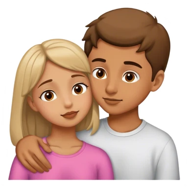 A boy and girl nuzzling noses sticker