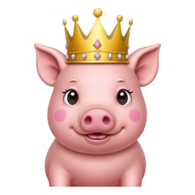 un cochon avec une couronne  sticker
