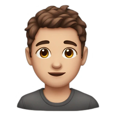 Boy with brown hair and birthmark onl right cheek sticker