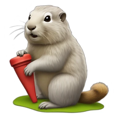 marmotte avec un caddie sticker