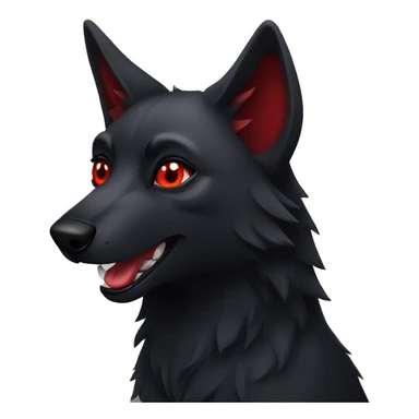 black wolf with red eyes sticker