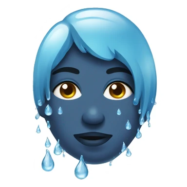 Water droplets on face sticker