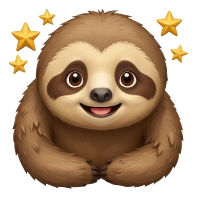 Perezoso que los ojos serán estrellas y este sonriendo  sticker