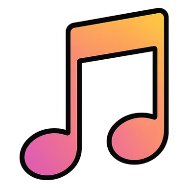 gradient music note icon, modern icon style, clean lines, no text sticker