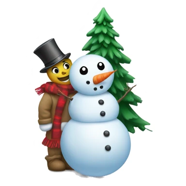 Snowman and Christmastree sticker
