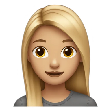 Teenager girl long light Brown and blonde hair sticker