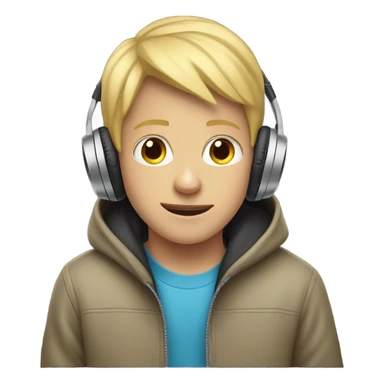 Blond Boy with hoody and Beats sticker