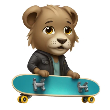 Leon with skateboard sticker