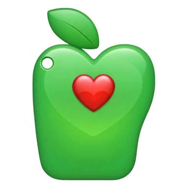 green iphone heart sticker