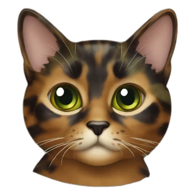 tortoiseshell cat with olive green eyes sticker