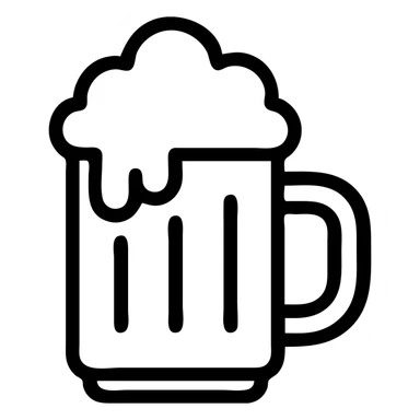 beer mug outlined icon sticker