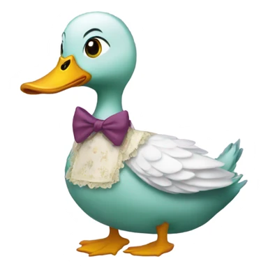 Duck in a dress sticker