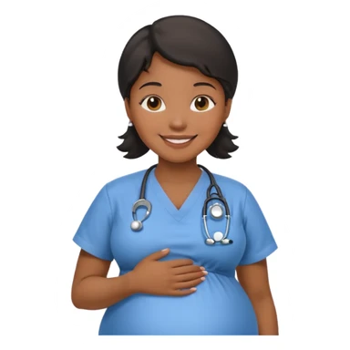 pregnant black nurse sticker
