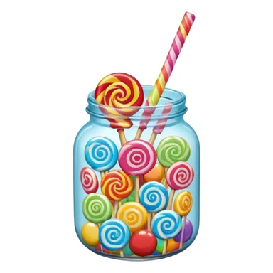 Colorful lollipop jar sticker