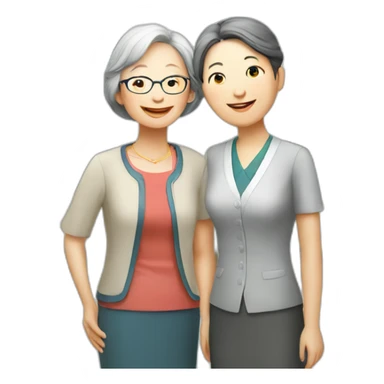 School Reunion in taiwan with older lady teacher sticker