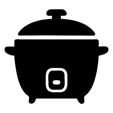 a minimal rice cooker on a chess board, flat design, easy to recognize sticker
