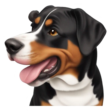 swiss mountain dog smiling with tongue out sticker