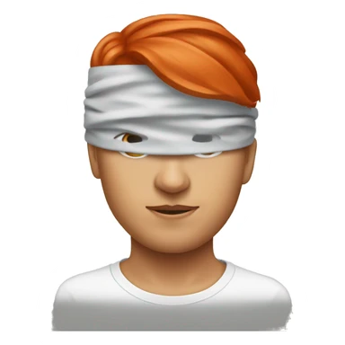 Red head with blindfold sticker