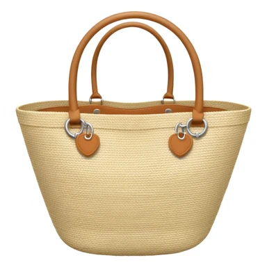 white straw beach bag sticker