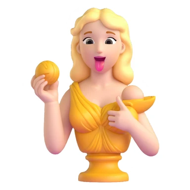 Venus de Milo statue with a playful expression showing her tongue sticker