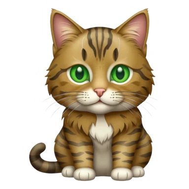 Medium haired Tabby Cat Full Body sticker