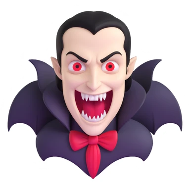 Vampire with sharp extended fangs sticker