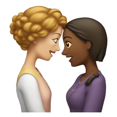 One woman whispers into the ear of another woman. sticker