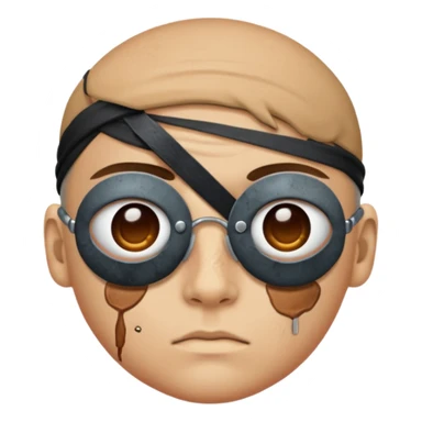 person with two eye patches sticker