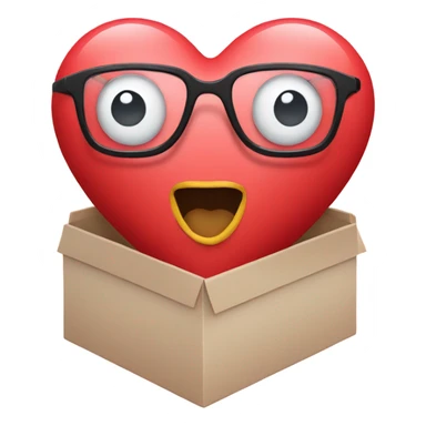 smartbox with glasses on a big heart  sticker