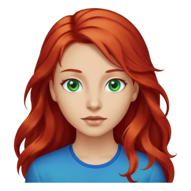 Like the first but her eye green  and blue and her hair red that brolong herwn  sticker