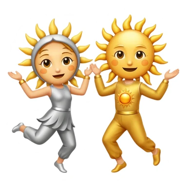 The sun and The moon dancing  sticker