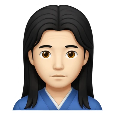 Korean man that looks Korean with long hair  sticker