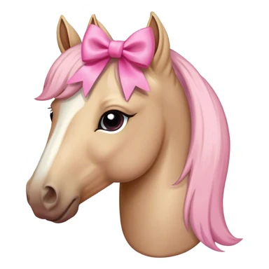 cheval avec un noeud rose  sticker