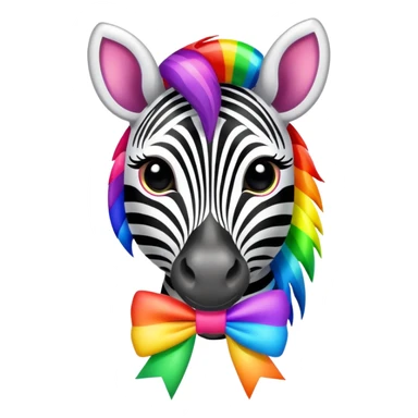 rainbow zebra with a bow sticker