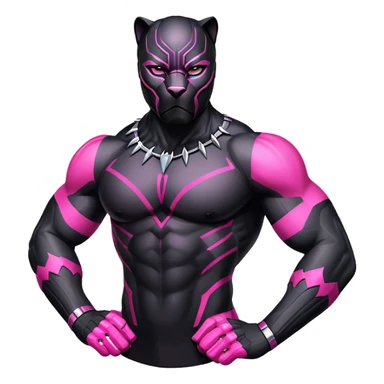 black panther + pink glassws sticker