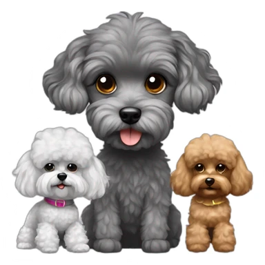 Yorkshire and grey French poodle sticker