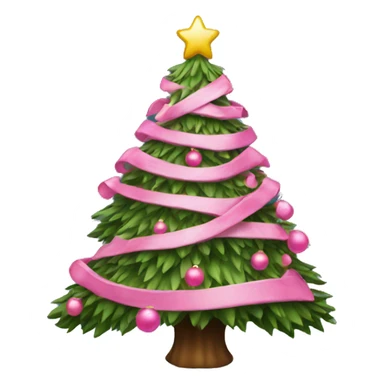 christmas tree with pink decor sticker