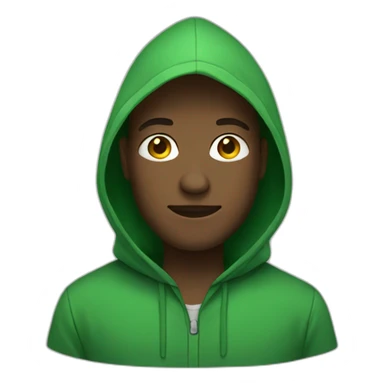 Green hooded male sticker