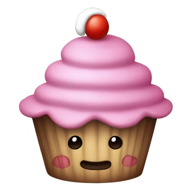 Pink cupcake with a Santa hat sticker