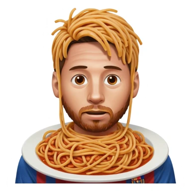 spaghetti in messi's face sticker