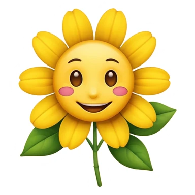 create an normal emoji with a flower in its mouth and love eyes sticker