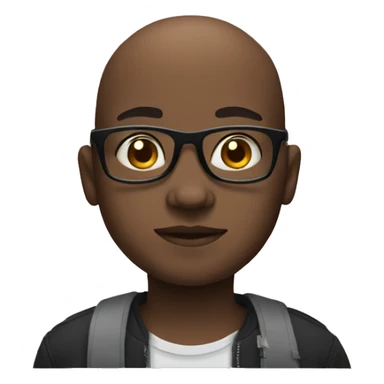 Black, boy, glasses, bald, overweight sticker