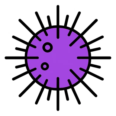 sea urchin, round, spiky, clean lines sticker